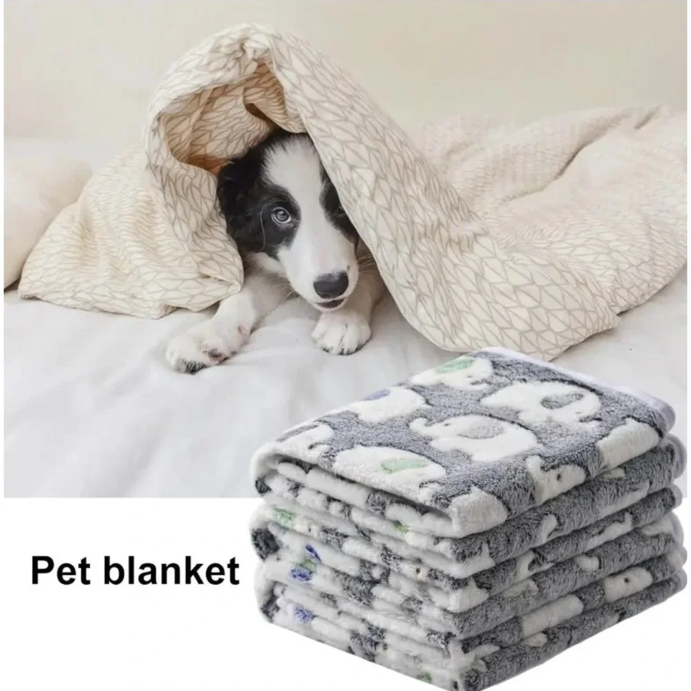 Warm Soft Fluffy Premium Fleece Pet Cat Dog Gray Elephant Blanket Mat SMALL 3pk‎